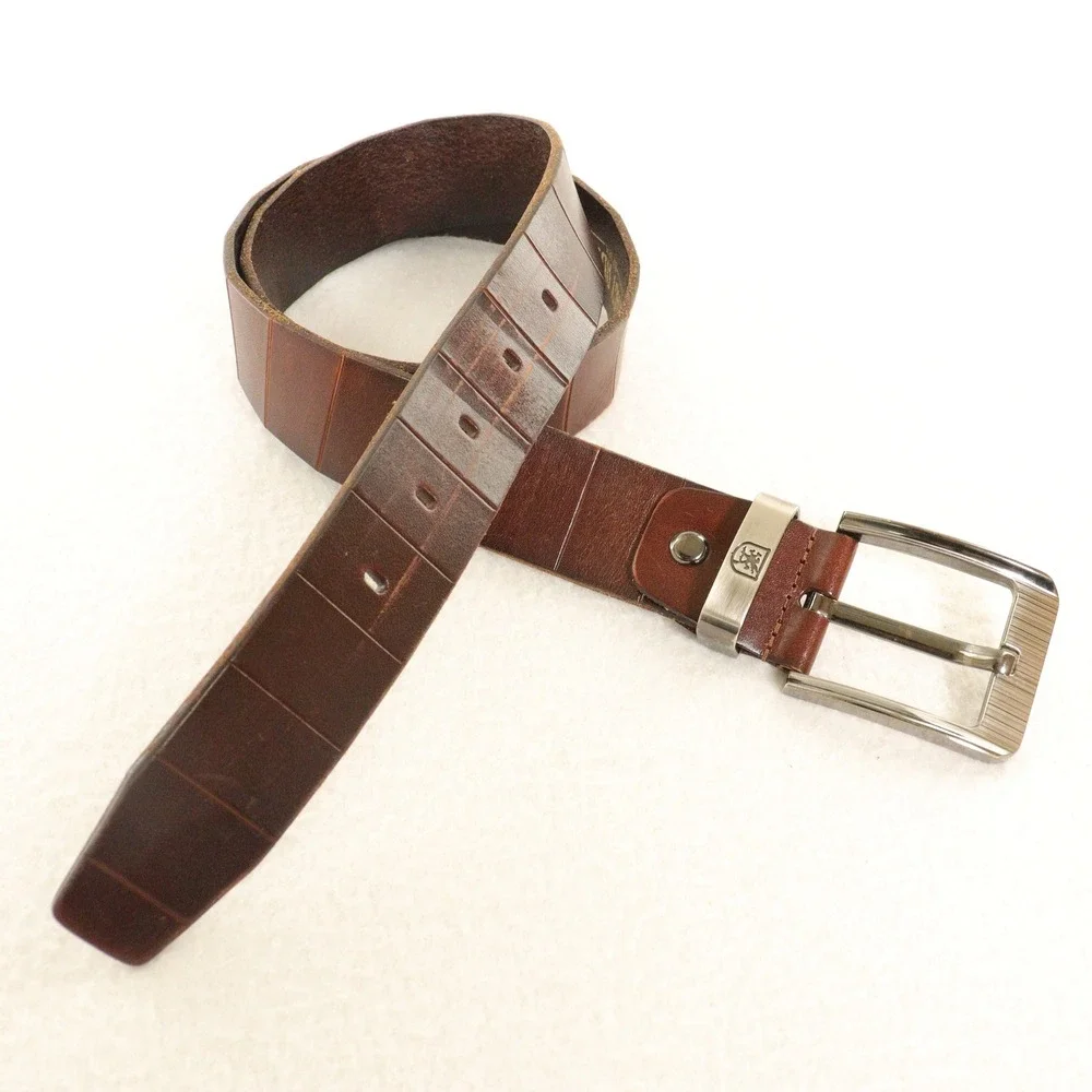 Stacy Adams Belt Textured Casual Dress Brown Leather Men 34